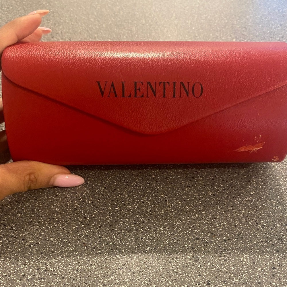 Valentino Red Leather sunglasses holder